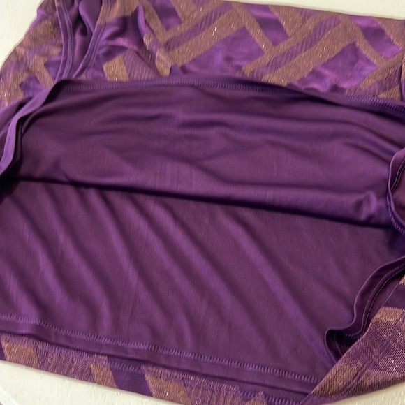 Chico’s Travelers Sz 3 (16 - 18) Purple Jacquard Print Lurex Tank NWT - Picture 10 of 10